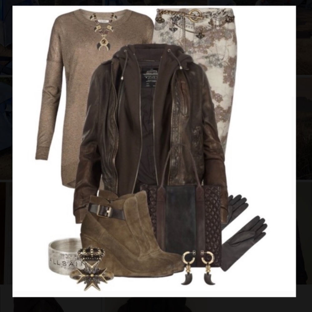 All Saints Clyde lamb Skin Leather Jacket